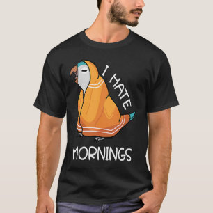 Tired Parrot Hates Mornings I Blue Monk Parakeet Q T-Shirt