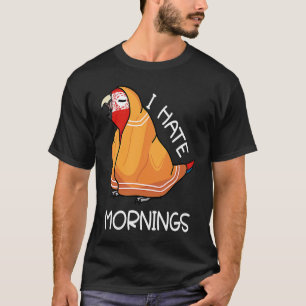 Tired Parrot Hates Mornings I Scarlet Macaw T-Shirt
