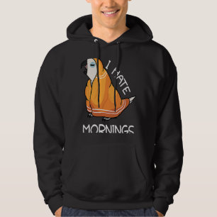 Tired Parrot Hates Mornings I White Cockatoo Hoodie