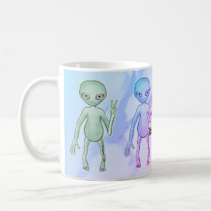 Tired Peace Alien Coffee Mug