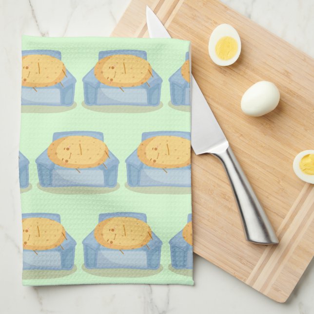 Tired Potato Tea Towel (Quarter Fold)