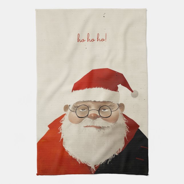 Tired Santa Tea Towel (Vertical)