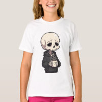 Tired Skeleton Hoodie Coffee Kids
