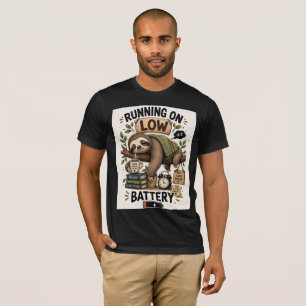 Tired Sloth Energy Loading Slow Life Cosy Animal T-Shirt