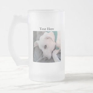 Tired St Patricks Day Dog Wearing Green Frosted Gl Glass Beer Mug