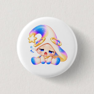 Tired Yawning Pastel Button   Cute Exhausted Pin