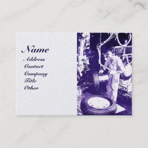 TIRES , AUTOMOTIVE,Car Repair Garage, Monogram Business Card