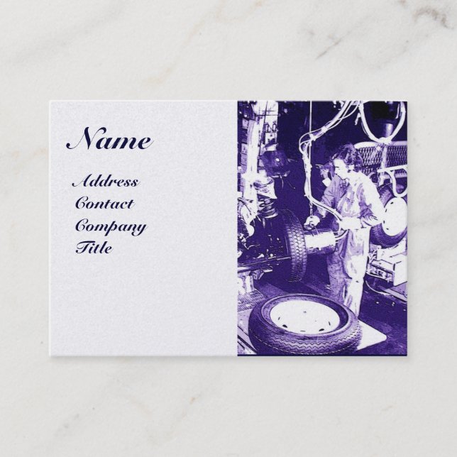 TIRES , AUTOMOTIVE,Car Repair Garage, Monogram Business Card (Front)