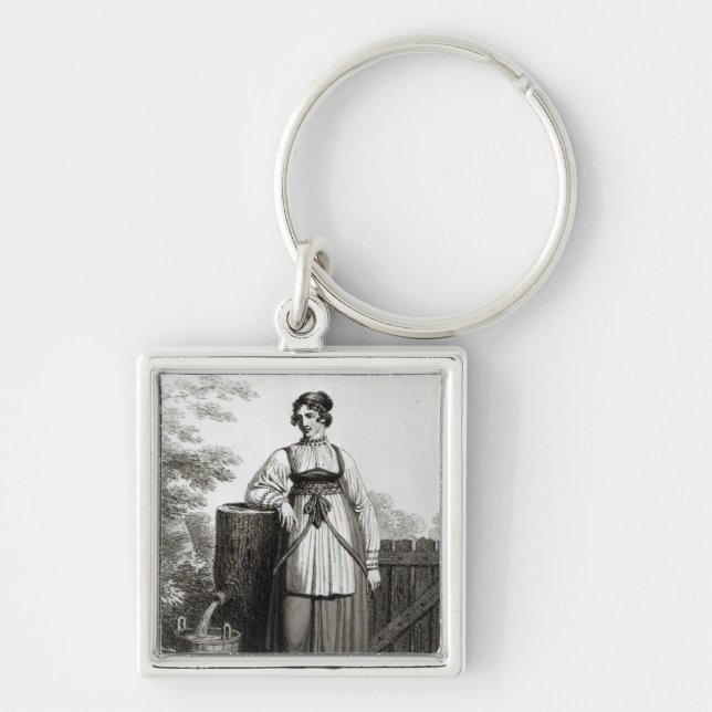 Tirollian Peasant Girl, 1817 Key Ring (Front)