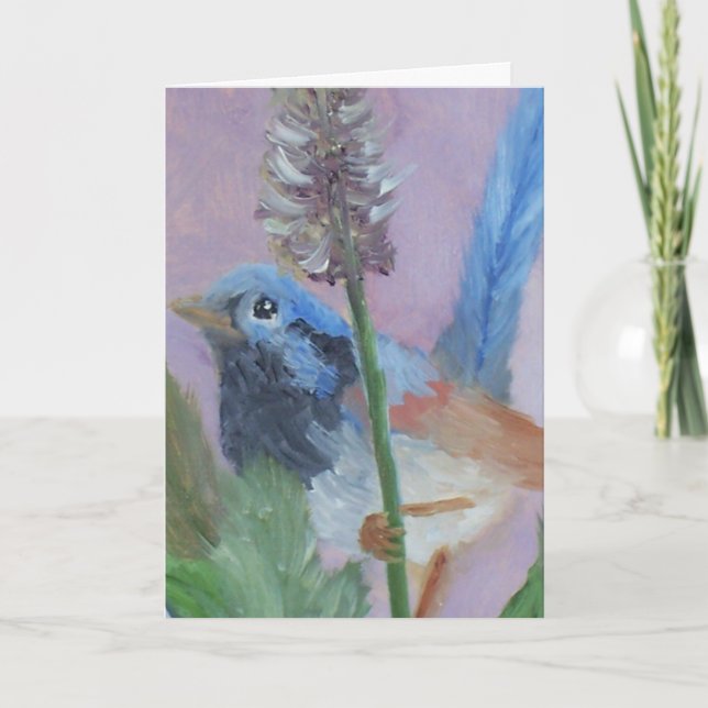 Tirrell Blue Bird Birthday Card (Front)