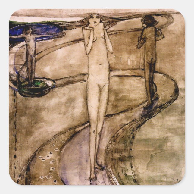 'Tis a Long Path Which Wonders to Desire Square Sticker (Front)