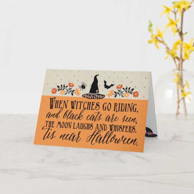 'Tis Near Halloween Greeting Card (Yellow Flower)