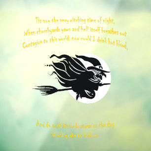 Tis Now The Witching Time Of Night Shakespearean Q Window Cling