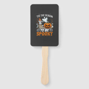 Tis Season Be Spooky Halloween Pumpkin Ghost Hand Fan