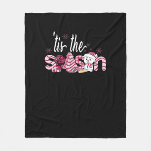 Tis Season Christmas Sweater Holiday Creative Vint Fleece Blanket