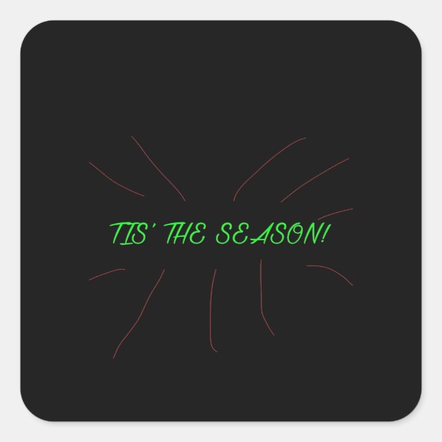 Tis Season Collection Graphic Minimal Clean Square Sticker (Front)
