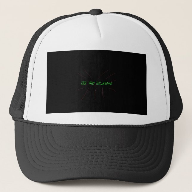 Tis Season Collection Graphic Minimal Clean Trucker Hat (Front)