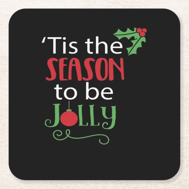 Tis Season Creative Casual Square Paper Coaster (Front)