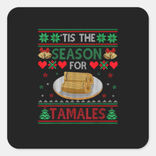 Tis Season For Tamales Funny Christmas Food Square Sticker