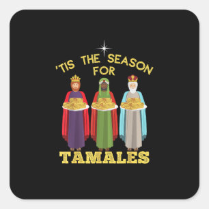Tis Season For Tamales Funny Mexican Christmas Square Sticker