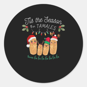 Tis Season For Tamales Mexican Christmas Classic Round Sticker