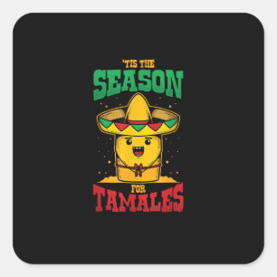 Tis Season For Tamales Mexican Christmas Holiday Square Sticker