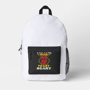 Tis Season Get Scary Grim Reaper Halloween Printed Backpack
