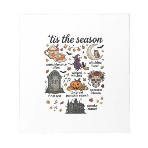 Tis Season Halloween Witch Pumpkin Skull_1 Notepad