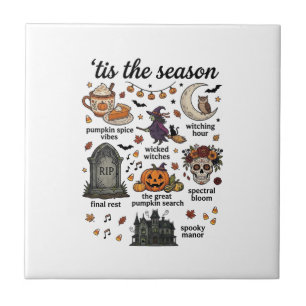 Tis Season Halloween Witch Pumpkin Skull_1 Tile