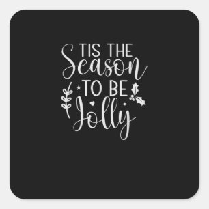 Tis Season Pumpkin Halloween Witch Hat Costume Square Sticker