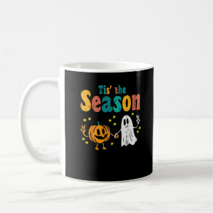 Tis Season Pumpkin Leaf Latte Fall Softball Coffee Mug