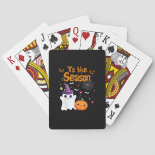 Tis Season Pumpkin Retro Groovy Vintage Halloween Playing Cards