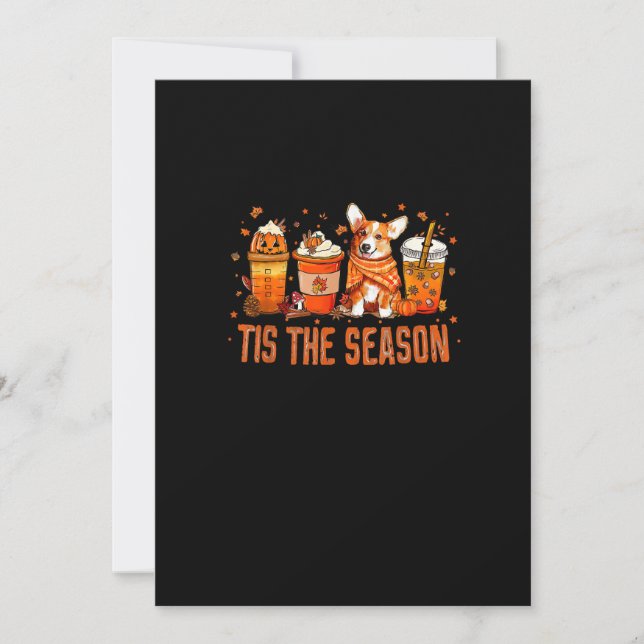 Tis Season Pumpkin Spice Latte Halloween Fall Coff Holiday Card (Front)