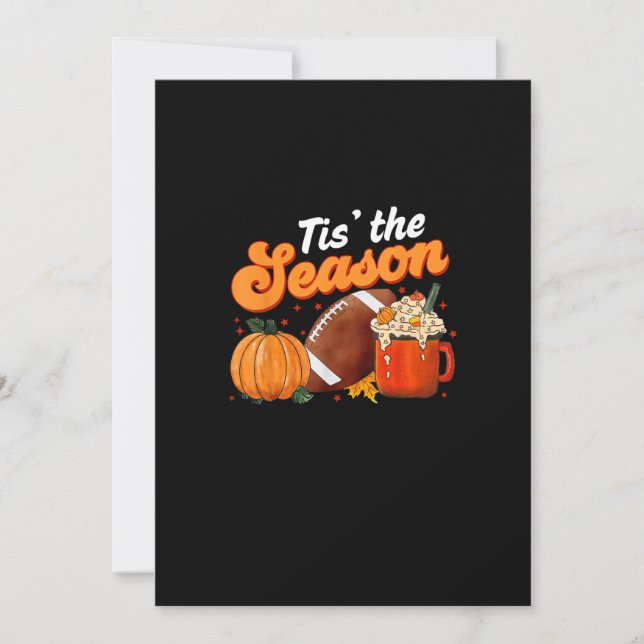 Tis Season Pumpkin Spice Latte Halloween Fall Foot Holiday Card (Front)