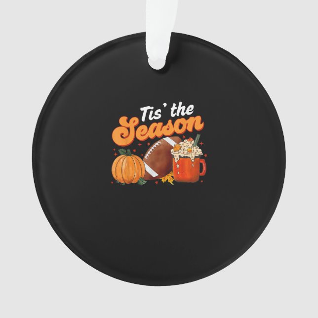 Tis Season Pumpkin Spice Latte Halloween Fall Foot Ornament (Front)