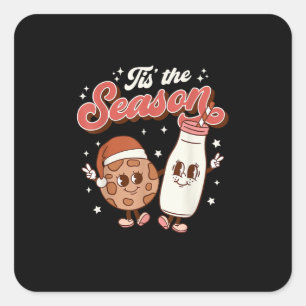 Tis Season Retro 70s 80s Vintage Groovy Cute Square Sticker