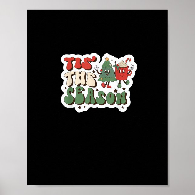 Tis Season Retro Funny Sloth Poster (Front)