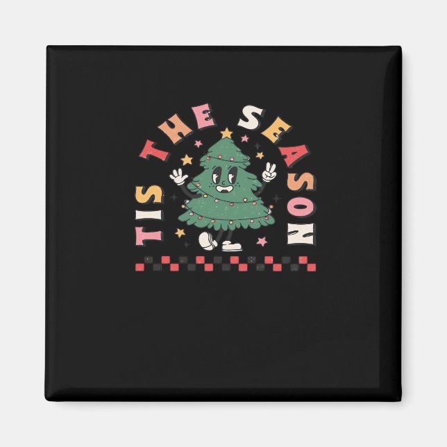 Tis Season Retro Halloween Spooky Season Fall Magnet (Front)