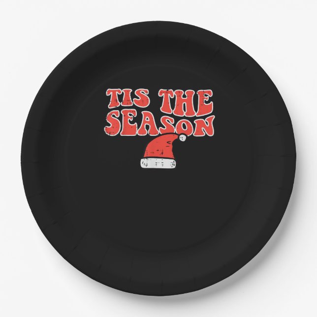 Tis Season Skeleton Pumpkin Halloween Paper Plate (Front)