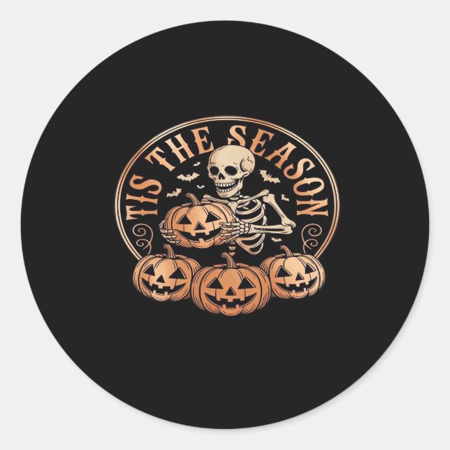 Tis Season Snowmobile Red Plaid Classic Round Sticker (Front)