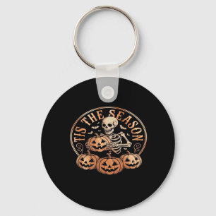 Tis Season Snowmobile Red Plaid Key Ring