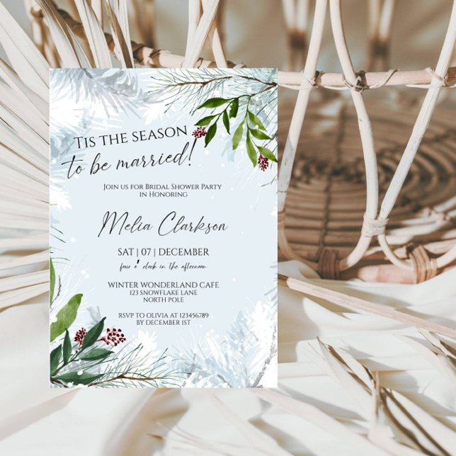 Tis Season to Be Married Christmas Bridal Shower  Invitation (Creator Uploaded)