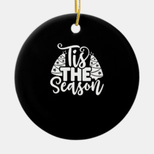 Tis Season To Careful - Retro Vintage Style Ceramic Tree Decoration