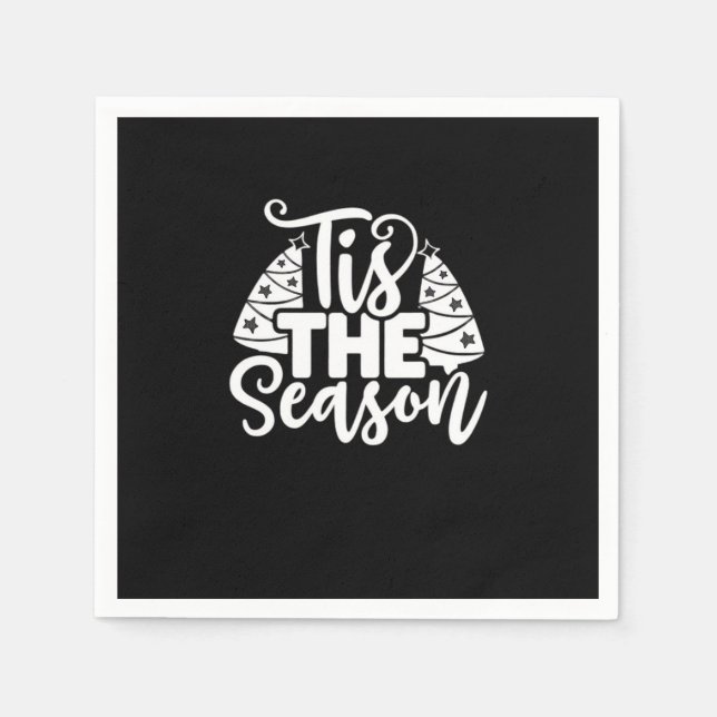 Tis Season To Careful - Retro Vintage Style Napkin (Front)