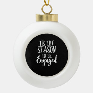 Tis Season To Celebration Lightweight Ceramic Ball Christmas Ornament