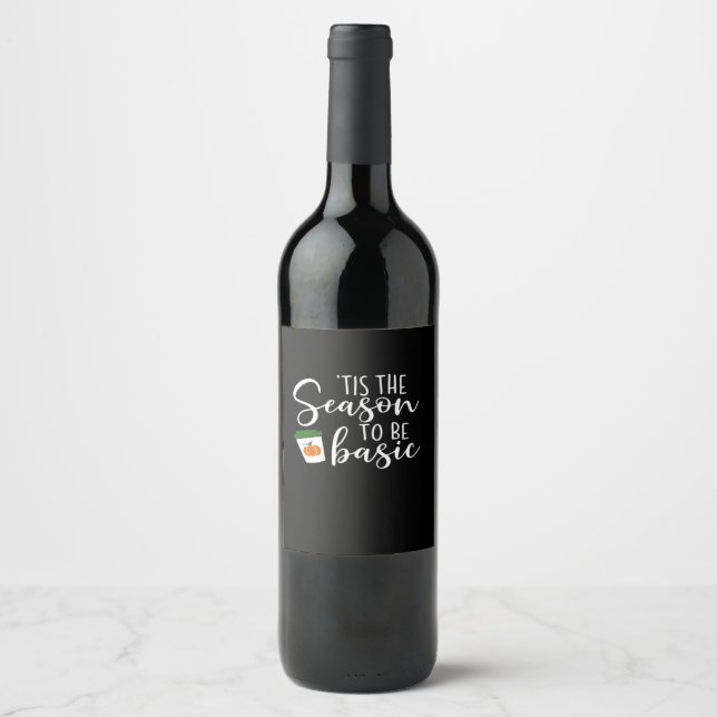 Tis Season To Engaged Engagement Announcement Wine Label (Front)