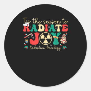 Tis Season To Joy Radiation Oncology Christmas Classic Round Sticker