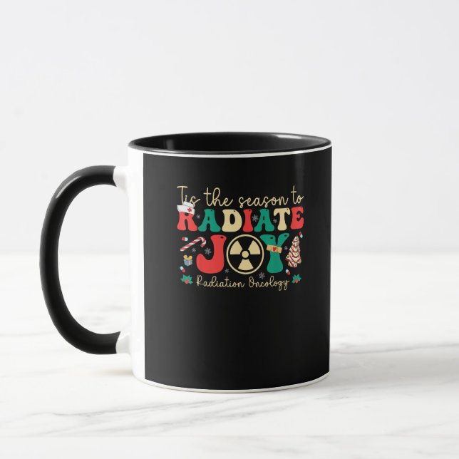 Tis Season To Joy Radiation Oncology Christmas Mug (Left)