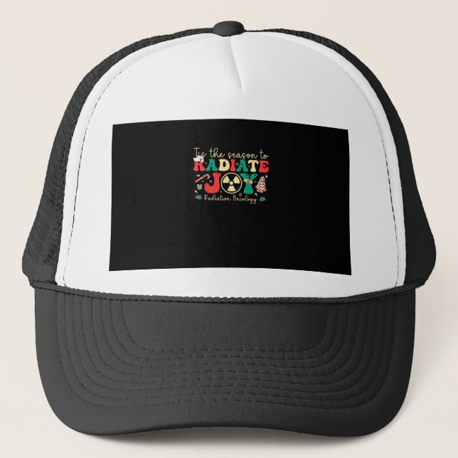 Tis Season To Joy Radiation Oncology Christmas Trucker Hat (Front)
