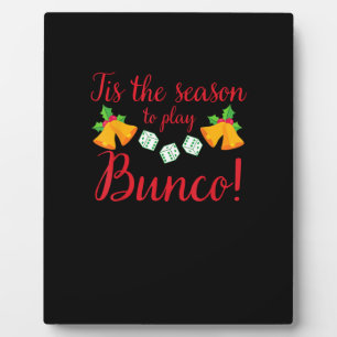 Tis Season To Play Bunco Christmas Holiday Dice Ga Plaque